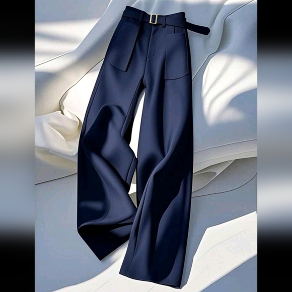 Elegant Women's Pocket Decorated Waist Flared Leg Pants - Picture 1 of 4
